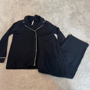 Soma Women's 2 Piece Longsleeve Pajama Set Black Size‎ M